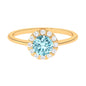 0.8 Carat Aquamarine Engagement Ring with Diamond Floating Halo