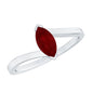 Natural 0.75 Carat Ruby Marquise Promise Ring with Bypass Shank