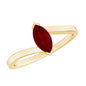 Natural 0.75 Carat Ruby Marquise Promise Ring with Bypass Shank