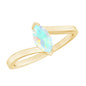 Natural Marquise Ethiopian Rainbow Opal Promise Ring with Bypass Shank