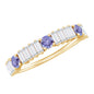 Classic Tanzanite and Diamond Half Eternity Band Ring