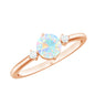 Natural Ethiopian Rainbow Opal Promise Ring with Diamond