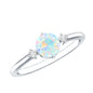 Natural Ethiopian Rainbow Opal Promise Ring with Diamond