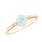 Natural Ethiopian Rainbow Opal Promise Ring with Diamond