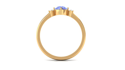 Certified Tanzanite Cute Promise Ring with Diamond
