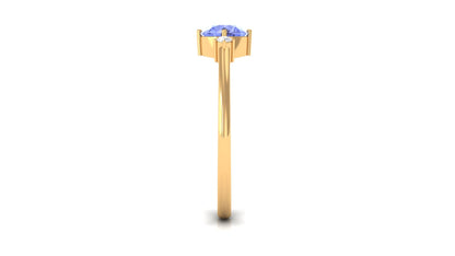 Certified Tanzanite Cute Promise Ring with Diamond