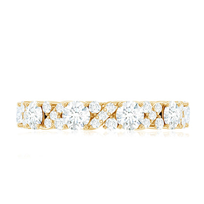 Round Cut Moissanite Eternity Wedding Band Ring