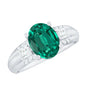 Certified 3 Carat Oval Lab Grown Emerald Diamond Statement Engagement Ring