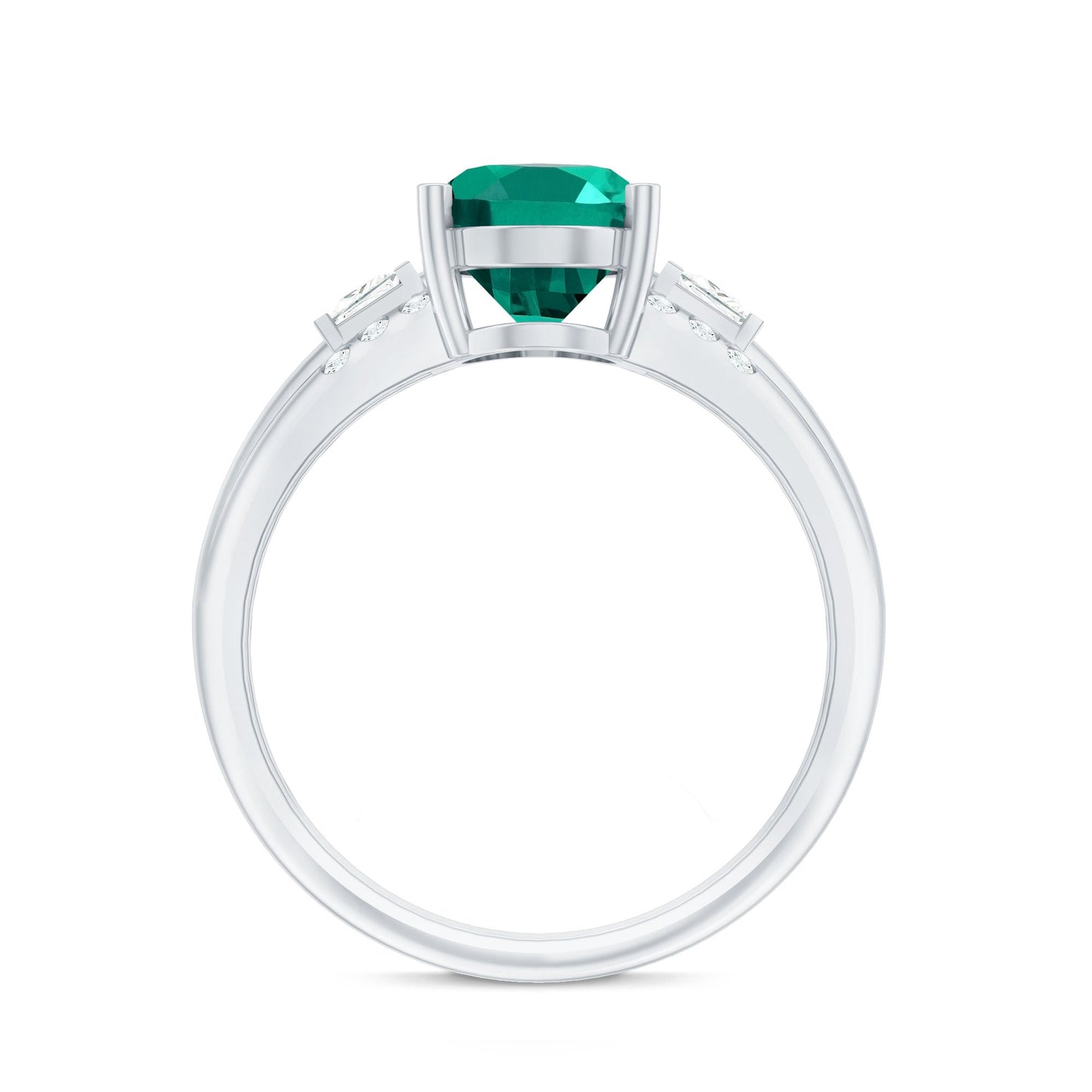 Certified 3 Carat Oval Lab Grown Emerald Diamond Statement Engagement Ring