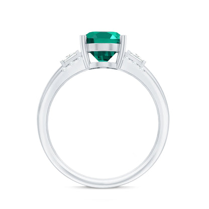 Certified 3 Carat Oval Lab Grown Emerald Diamond Statement Engagement Ring