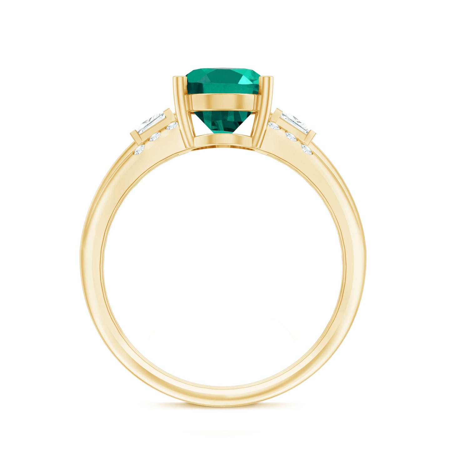 Certified 3 Carat Oval Lab Grown Emerald Diamond Statement Engagement Ring