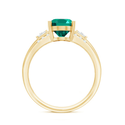 Certified 3 Carat Oval Lab Grown Emerald Diamond Statement Engagement Ring