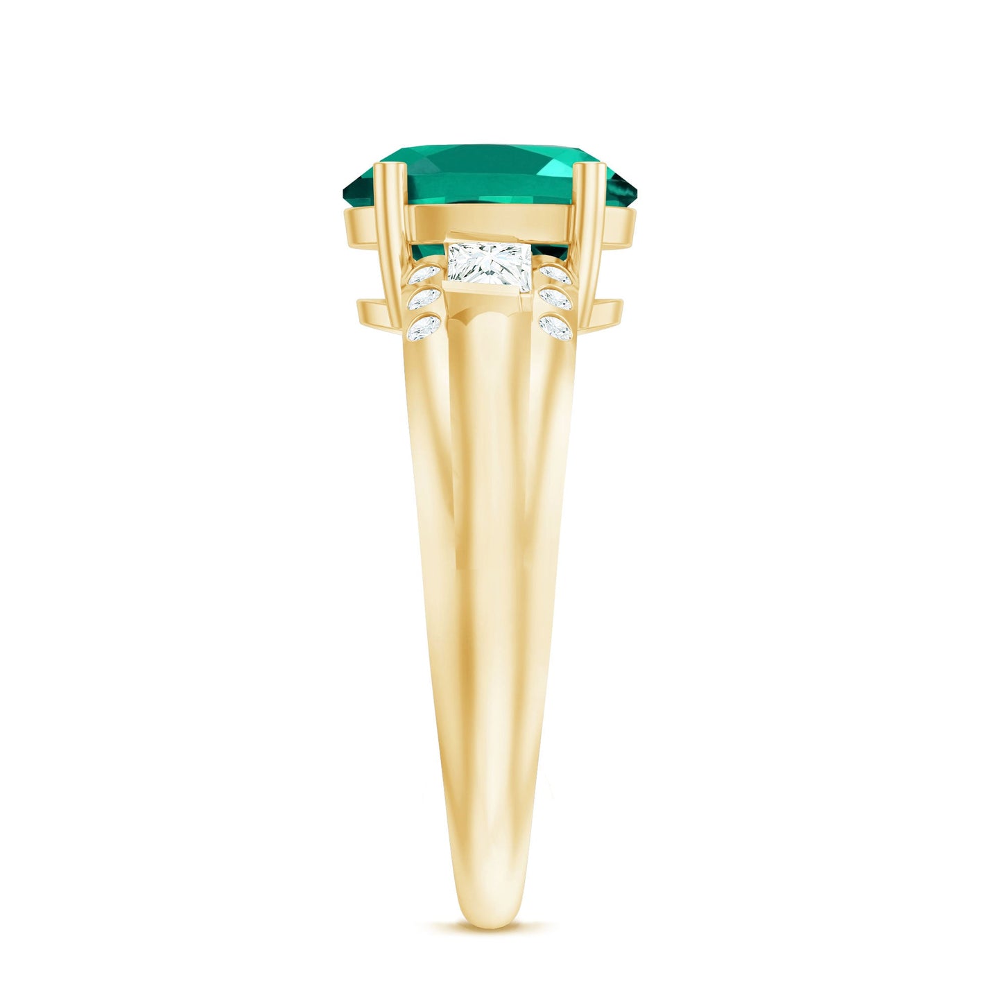Certified 3 Carat Oval Lab Grown Emerald Diamond Statement Engagement Ring