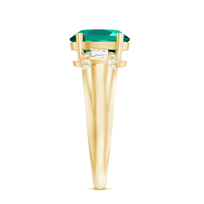 Certified 3 Carat Oval Lab Grown Emerald Diamond Statement Engagement Ring