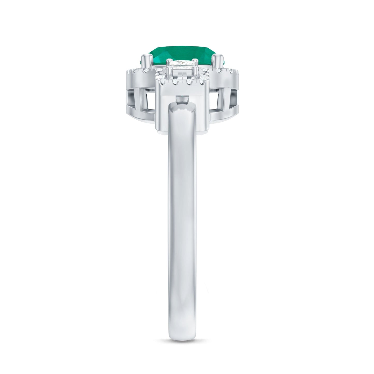 Cushion Cut 2 Carat Lab Grown Emerald Diamond Statement Engagement Ring