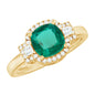 Cushion Cut 2 Carat Lab Grown Emerald Diamond Statement Engagement Ring