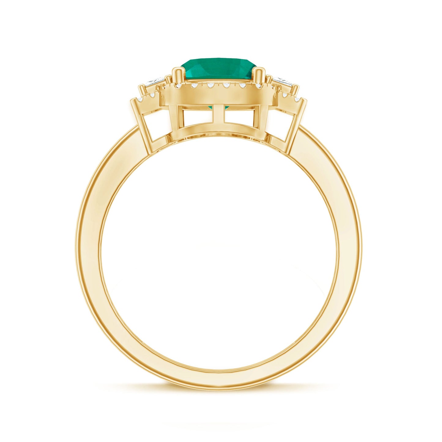 Cushion Cut 2 Carat Lab Grown Emerald Diamond Statement Engagement Ring
