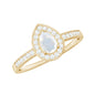 0.8 Carat Classic Moonstone and Diamond Halo Engagement Ring