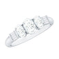 Oval Moissanite Three Stone Anniversary Ring for Women