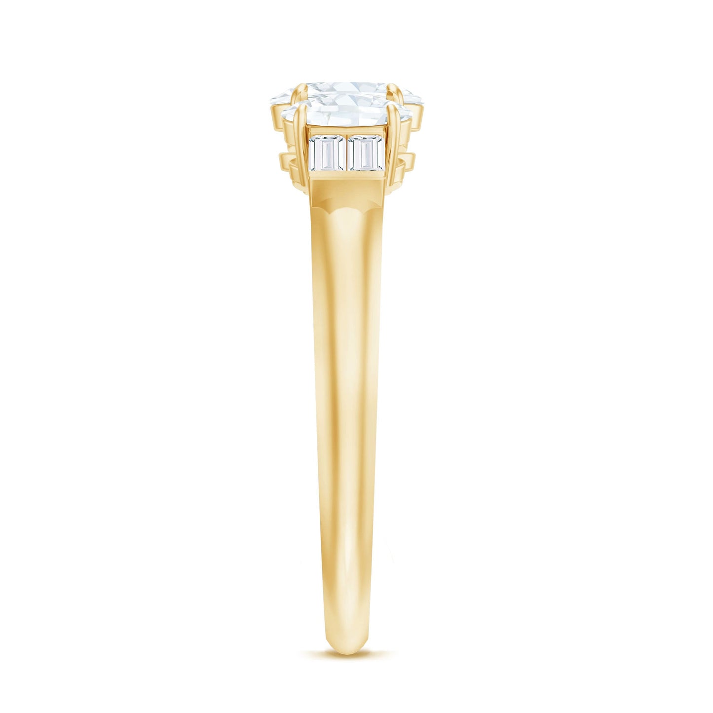 Oval Moissanite Three Stone Anniversary Ring for Women
