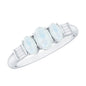Genuine Oval Moonstone Three Stone Anniversary Ring