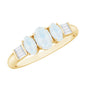 Genuine Oval Moonstone Three Stone Anniversary Ring