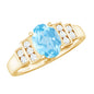 Real 1 Carat Aquamarine Statement Engagement Ring with Diamond
