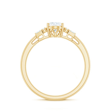 Oval Shaped Moissanite Engagement Ring with Certificate