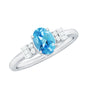 Oval Cut Aquamarine Classic Engagement Ring with Diamond