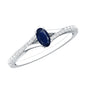 Natural 0.6 Carat Blue Sapphire Minimal Engagement Ring with Diamond Split Shank