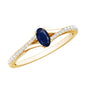 Natural 0.6 Carat Blue Sapphire Minimal Engagement Ring with Diamond Split Shank