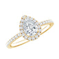 Certified 0.7 Carat Pear Shaped Moissanite Halo Engagement Ring