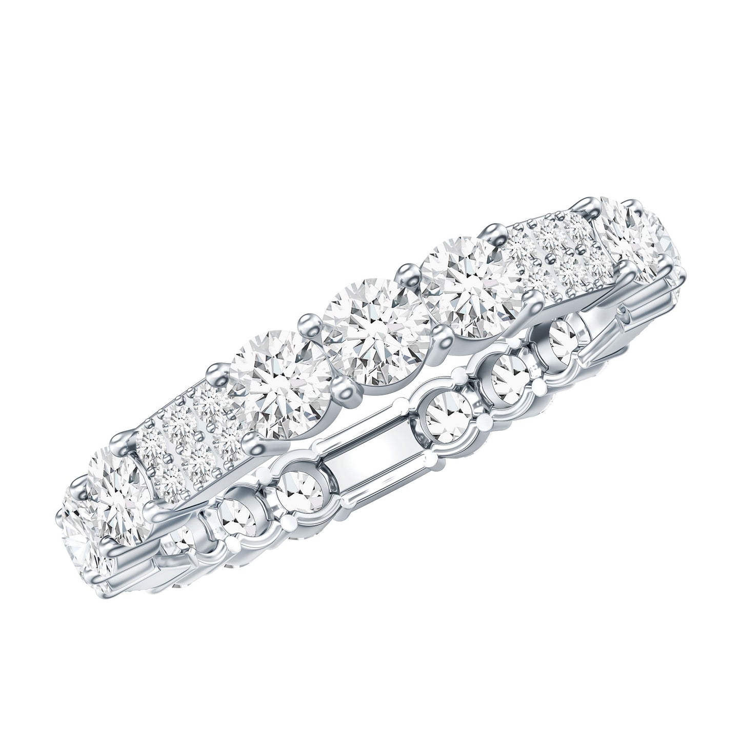 Designer Round Moissanite Full Eternity Ring for Women