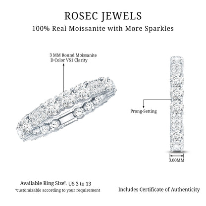Designer Round Moissanite Full Eternity Ring for Women