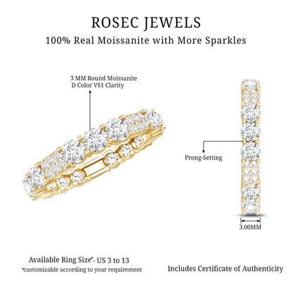 Designer Round Moissanite Full Eternity Ring for Women
