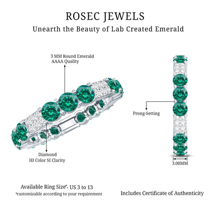 Certified Lab Grown Emerald Diamond Eternity Wedding Band