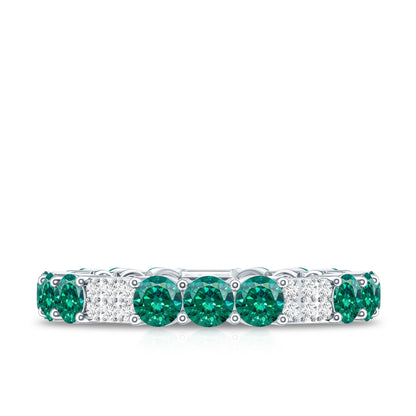 Certified Lab Grown Emerald Diamond Eternity Wedding Band