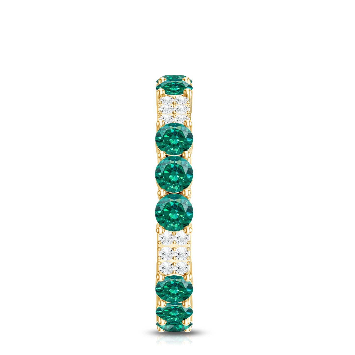 Certified Lab Grown Emerald Diamond Eternity Wedding Band