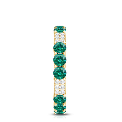 Certified Lab Grown Emerald Diamond Eternity Wedding Band
