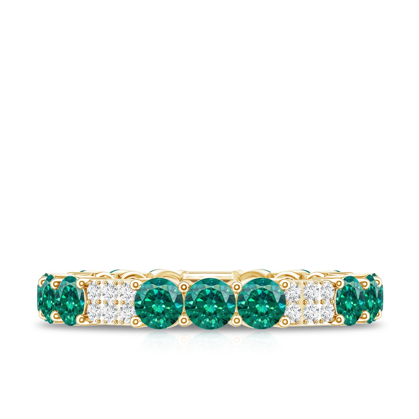 Certified Lab Grown Emerald Diamond Eternity Wedding Band