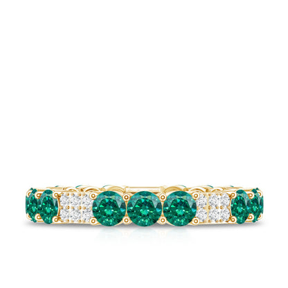 Certified Lab Grown Emerald Diamond Eternity Wedding Band