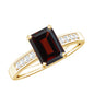 Certified Natural 2 Carat Garnet Emerald Cut Engagement Ring with Diamond