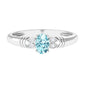 Natural 1 Carat Aquamarine Oval Engagement Ring with Diamond