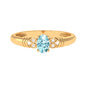 Natural 1 Carat Aquamarine Oval Engagement Ring with Diamond