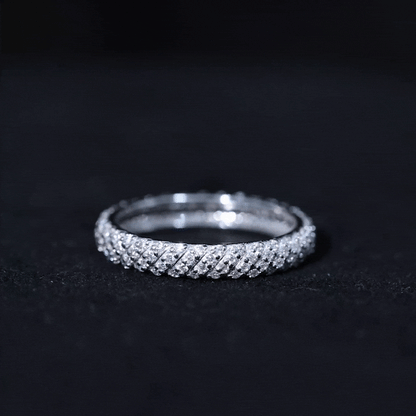 Elegant Moissanite Wedding Band Ring With Certificate