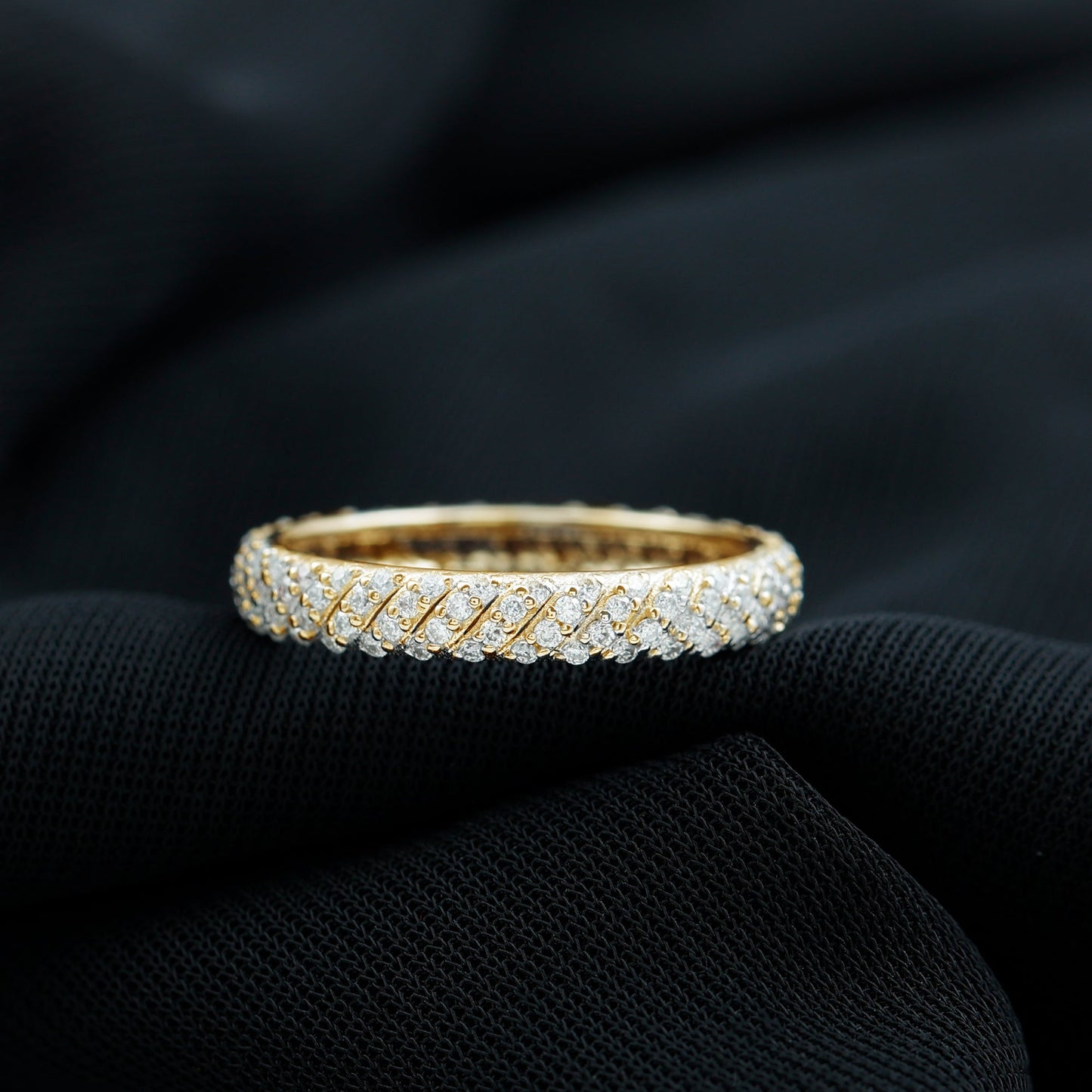 Elegant Moissanite Wedding Band Ring With Certificate