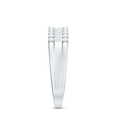 Certified Moissanite 3 Row Wedding Band for Men