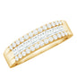 Certified Moissanite 3 Row Wedding Band for Men