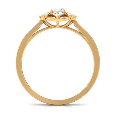 Vintage Inspired Moissanite Flower Engagement Ring