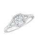 Princess Cut Moissanite Halo Engagement Ring with Split Shank